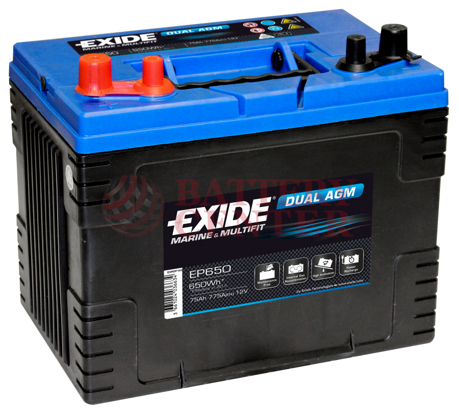 Exide Ep Marine Multifit Dual Agm V Capacity Hr Ah