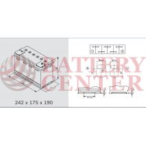 Μπαταρία Exide EP500 Marine & Multifit  Dual AGM 12V Capacity 20hr  60(Ah):EN (Amps): 680EN A Εκκίνησης