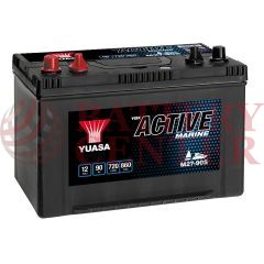 YUASA  Marine Active Batteries YBX M27-90S Capacity at 20-hour Rate (Ah): 90 Cold Cranking Performance (Amps) 720A EN  860MCA