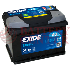 Μπαταρία Exide Excell EB602 12V Capacity 20hr  60(Ah):EN (Amps): 540EN Εκκίνησης