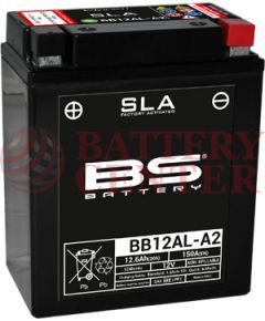 Μπαταρία Μοτοσυκλέτας BS-BATTERY  BB12AL-A2  SLA 12.6AH 150EN Αντιστοιχία  YB12AL-A2