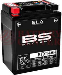 Μπαταρία Μοτοσυκλέτας BS-BATTERY BTX14AH SLA 12.6AH 210EN Αντιστοιχία YTX14AH-BS