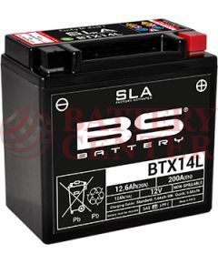 Μπαταρία Μοτοσυκλέτας BS-BATTERY BTX14L SLA 12.6AH 200EN Αντιστοιχία YTX14L-BS