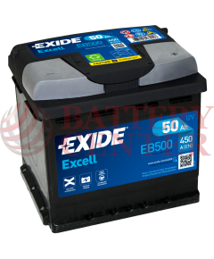 Μπαταρία Exide Excell EB500 12V Capacity 20hr  50(Ah):EN (Amps): 450EN Εκκίνησης