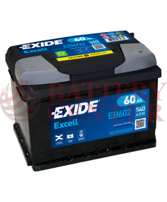 Μπαταρία Exide Excell EB602 12V Capacity 20hr  60(Ah):EN (Amps): 540EN Εκκίνησης