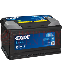 Μπαταρία Exide Excell EB800 12V Capacity 20hr  80(Ah):EN (Amps): 640EN Εκκίνησης