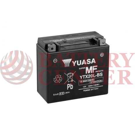 Μπαταρία Yuasa YTX20L-BS 12V MF Battery Capacity 20hr 18.9 (Ah): EN1 (Amps):  270CCA