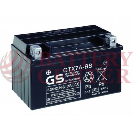 Μπαταρία GS GTX7A-BS 12V MF Battery Capacity 20hr 6,3 (Ah):EN1 (Amps): 105CCA
