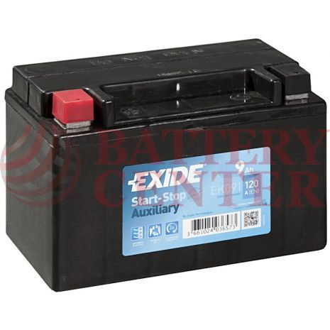 Μπαταρία Exide AGM EK091 Start Stop Auxiliary 12V Battery Capacity 20hr 9 (Ah):EN1 (Amps): 120CCA