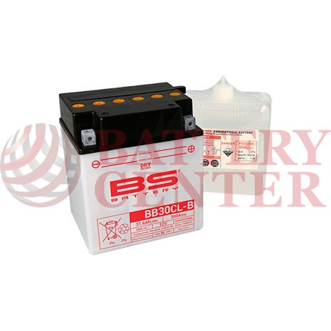 Μπαταρία Μοτοσυκλέτας BS-BATTERY  BB30CL-B  DRY 31.6AH 300EN Αντιστοιχία YB30CL-B