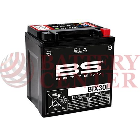 Μπαταρία Μοτοσυκλέτας BS-BATTERY  BIX30L SLA  31.6AH 400EN Αντιστοιχία  YIX30L-BS