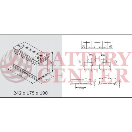 Μπαταρία Exide EP500 Marine & Multifit  Dual AGM 12V Capacity 20hr  60(Ah):EN (Amps): 680EN A Εκκίνησης