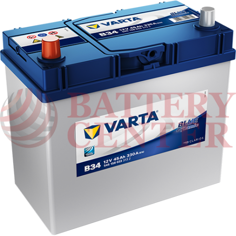Μπαταρία Varta Blue Dynamic B34 12V Capacity 20hr 45 (Ah):EN (Amps): 330EN Εκκίνησης