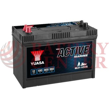 YUASA  Marine Active Batteries YBX M31-100S Capacity at 20-hour Rate (Ah): 100  Cold Cranking Performance (Amps) 800A EN  960MCA