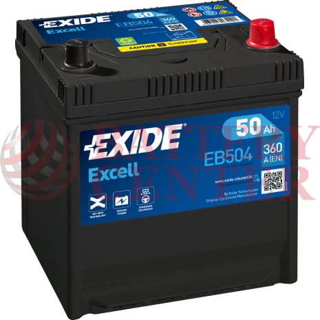 Μπαταρία Exide Excell EB604 12V Capacity 20hr  60(Ah):EN (Amps): 480EN Εκκίνησης