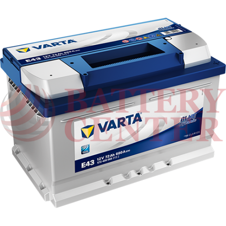 Μπαταρία Varta Blue Dynamic E43 12V Capacity 20hr 72(Ah):EN (Amps): 680EN Εκκίνησης