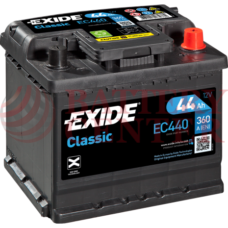 Μπαταρία Exide Classic EC440 12V Capacity 20hr  44(Ah):EN (Amps): 360EN Εκκίνησης