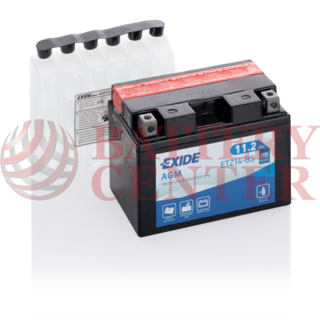 Μπαταρία Μοτοσυκλέτας EXIDE  ETZ14-BS  AGM  11AH  205EN Αντιστοιχία  YTZ14S