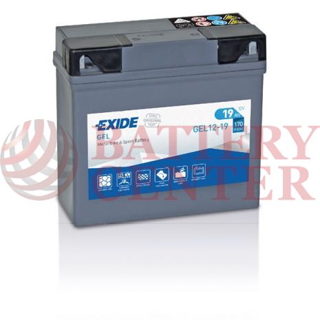 Μπαταρία  Exide  Gel 12-19 12V Battery Capacity 20hr  19 (Ah):EN1 (Amps): 170EN